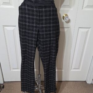 White House Black Market Black Plaid Cropped Pants